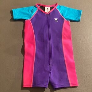 TYR Kids Swim Rashguard - Purple and Pink